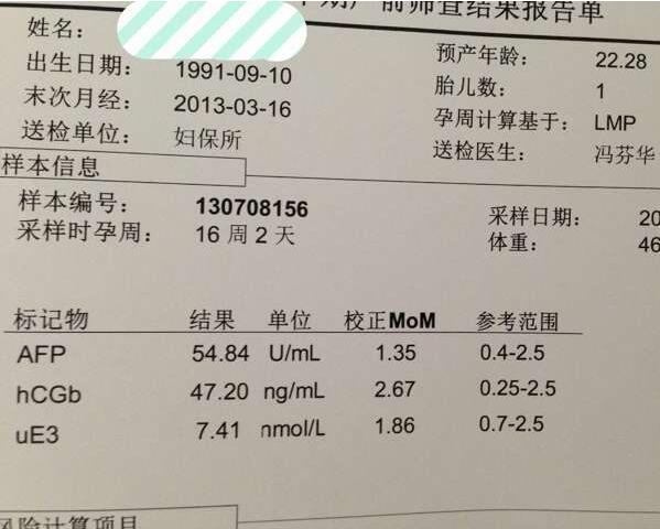 双顶径多少可以做唐筛3