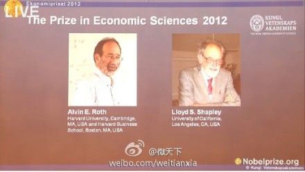 埃尔文-罗斯和罗伊德-沙普利获2012诺贝尔经济学奖 获奖理由是什么？
