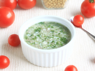 菠菜三文鱼粥1