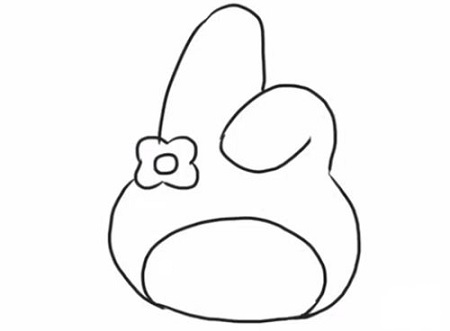 卡通角色兔子简笔画的画法3