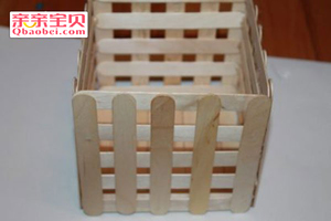 废弃冰棍篮子手工制作5