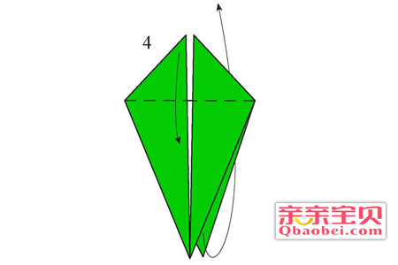 折纸玫瑰花步骤图解4