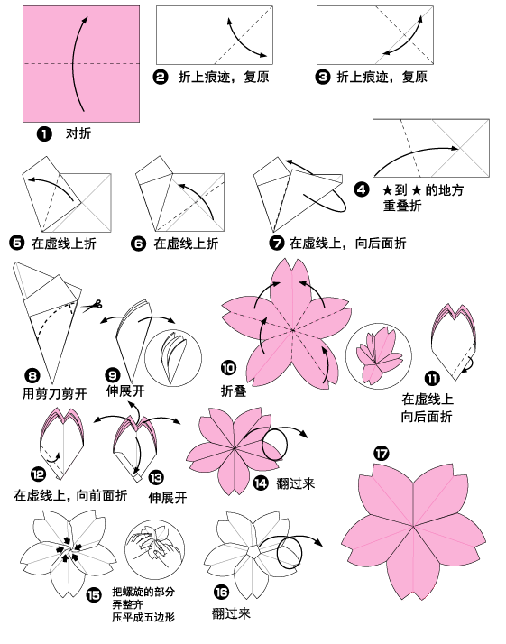 樱花折纸教程图解2