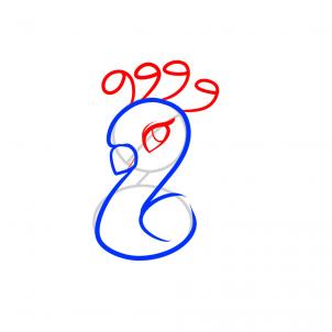 孔雀简笔画步骤3