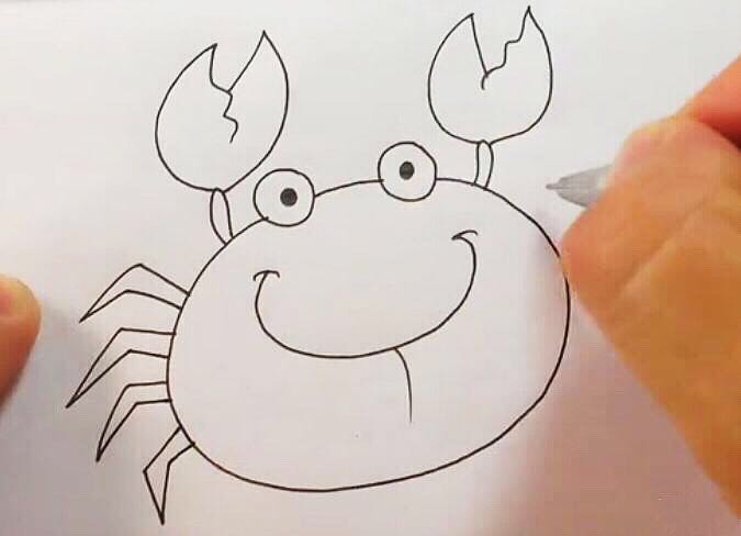 螃蟹简笔画的画法5