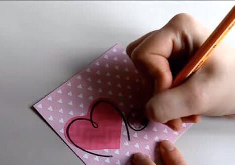 母亲节爱心彩色丝带卡片制作方法2