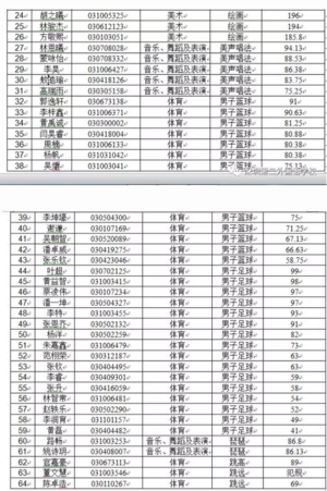 2019年深圳第二外国语学校中招体育、艺术特长生专项考核成绩2