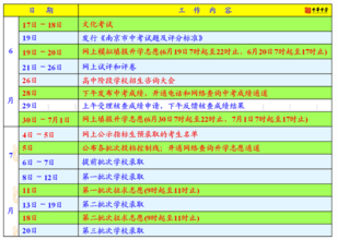 2019年南京中考各项时间安排表