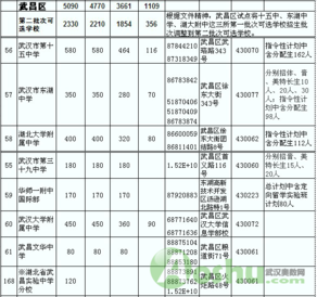 武昌区招生,武昌区计划,重点中学