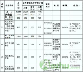 洪山区招生,招生计划