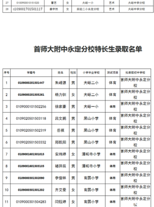 门头沟小升初特长生