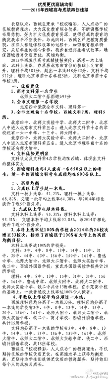 西城高考成绩