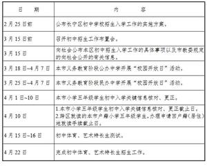 2019上海长宁区小升初日程安排