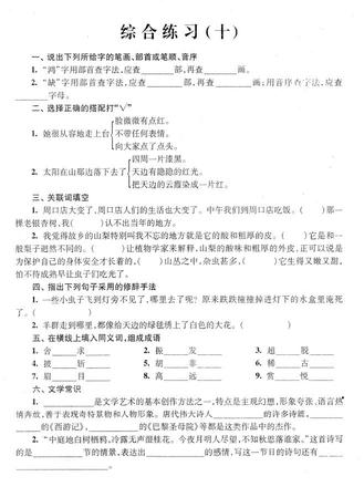 2018年上海小升初考试语文综合练习题十1