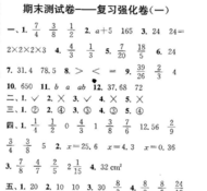 2019年小学期末模拟试卷答案