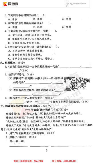 2019南京小学期末辅导