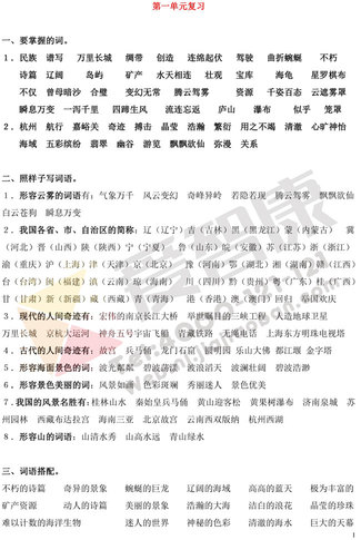 南京小学单元知识点归纳