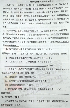 南京小学期中试卷
