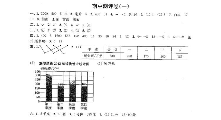 四年级期中复习
