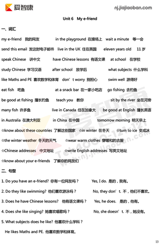 2019南京小学期末辅导
