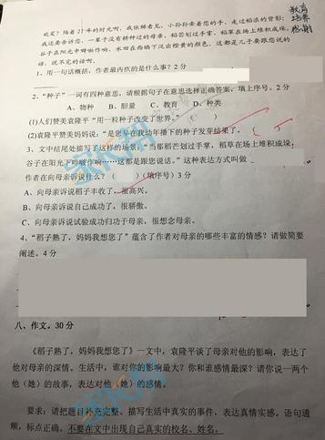 南京小学期中试卷