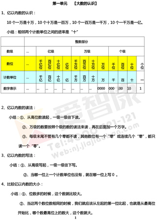 四年级期中复习