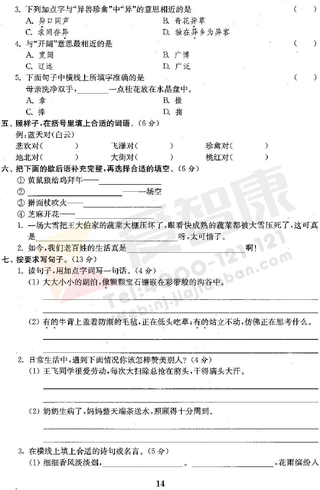 四年级期中复习