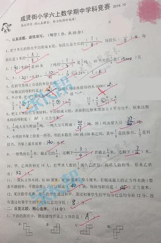 南京小学期中试卷