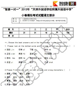 2013小升初小外中学小卷模拟考试语文试卷