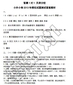  2013小升初小外中学小卷模拟考试语文答案