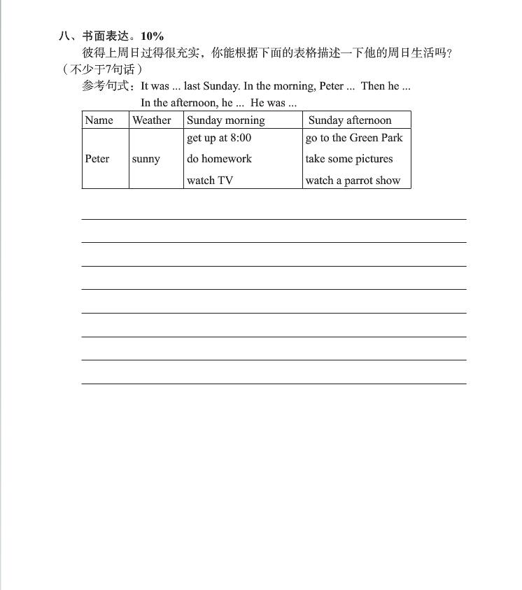 六年级单元测试
