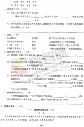 2019年小学期末模拟试卷答案