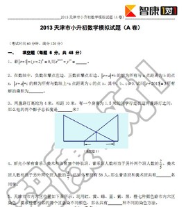 2013小升初南开中学小卷模拟考试数学试卷