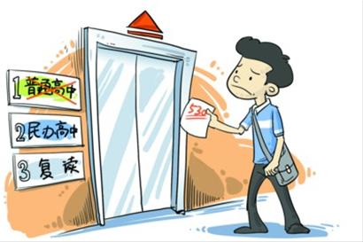530分以上考生选复读者增多 漫画 刘京