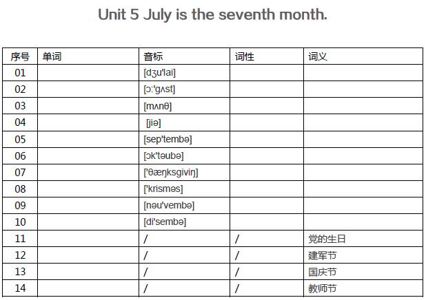 小学英语单词