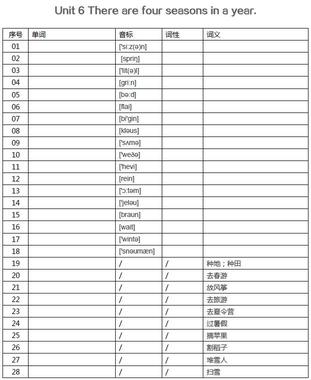 小学英语单词