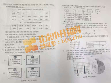 朝阳区2019年小学6年级数学毕业考试试卷2