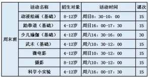 海淀区海淀青少年活动中心最新春季课程班级安排