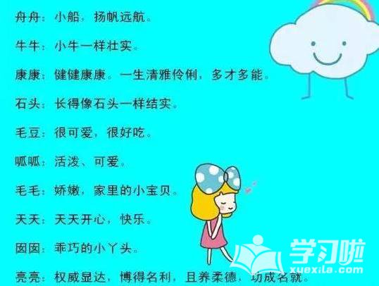 2019年宝宝小名大全